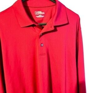 PGA TOUR MEN'S SIZE Med. POLO SHIRT,RED COLOR‎ GOLF SHIRT-LONG SLEEVE SHIRT